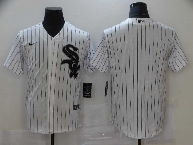 Men Chicago White Sox Blank White Strip Game Nike MLB Jerseys
